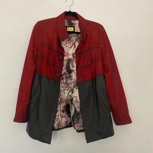 Baggio Rossini Leather, jacket, 40 M, red and black